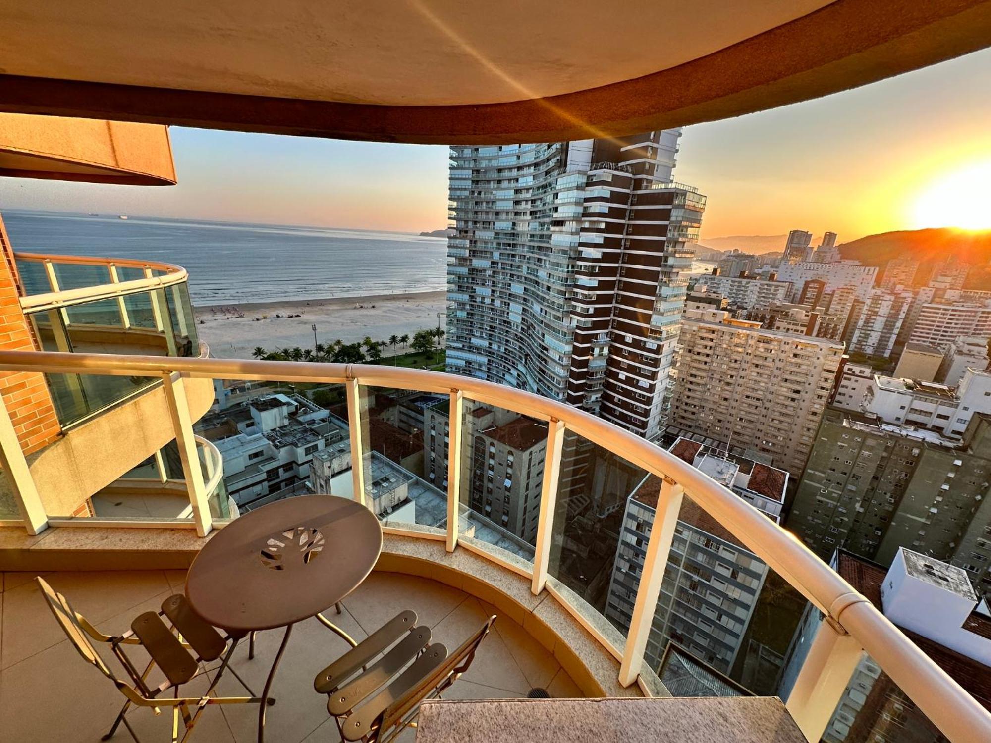 Estanconfor Santos Vista Mar Ac Garagem Arrumacao Andar Bem Alto Apartamento
