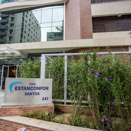 Estanconfor Santos Vista Mar Ac Garagem Arrumacao Andar Bem Alto Santos (Sao Paulo) Exterior photo